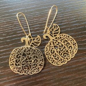 Gold filagree pumpkin earrings